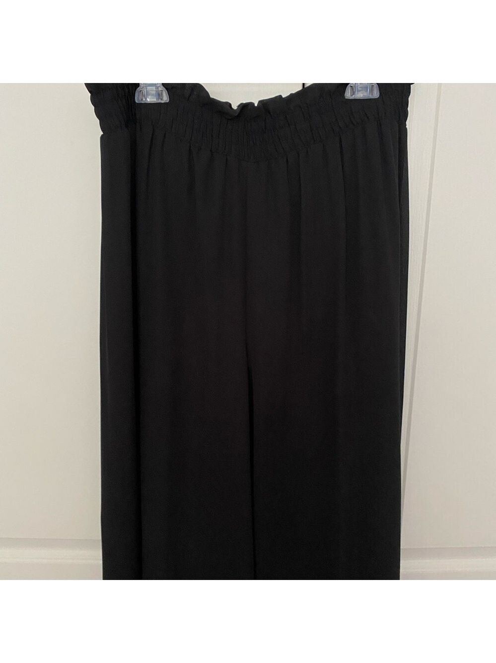 Another Thyme Black Wide Slit Leg Pants | High Waist Flowing Style Large - Picture 4 of 7